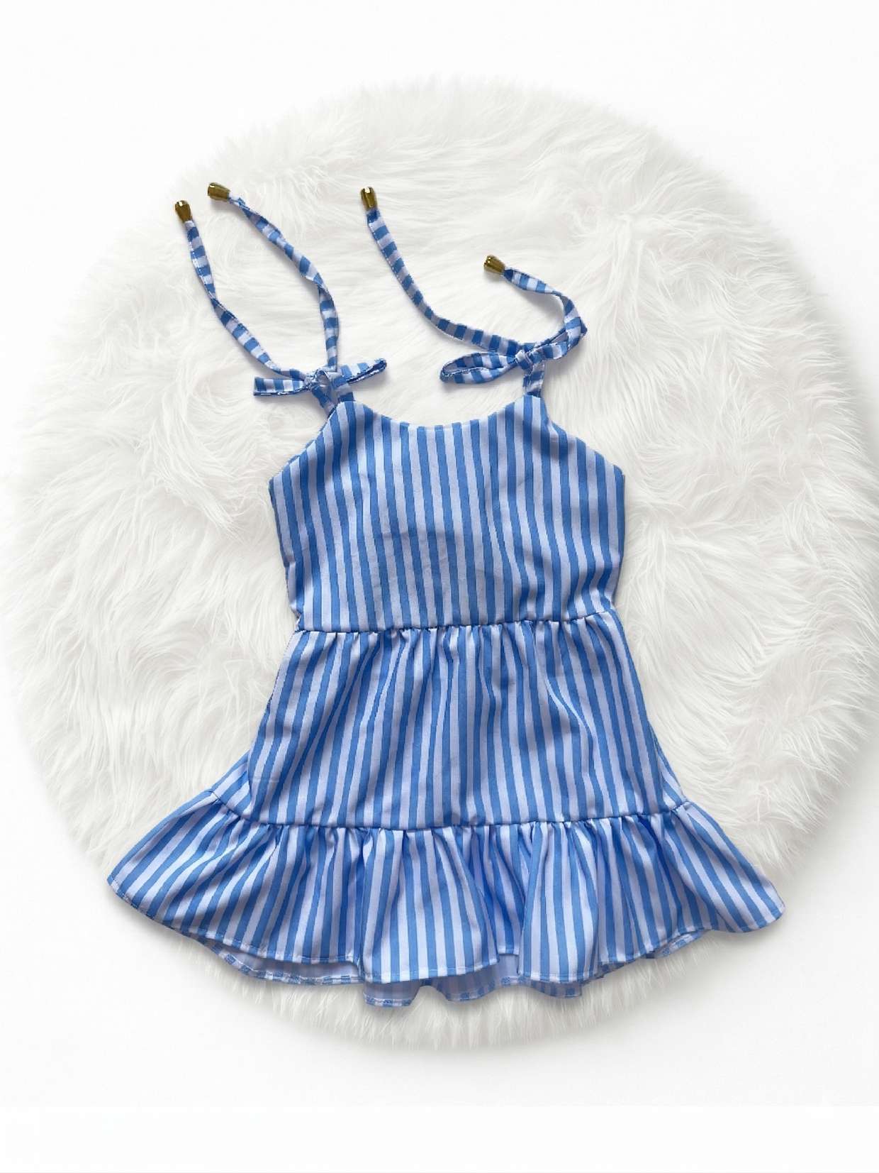 Vestido Listras Azul