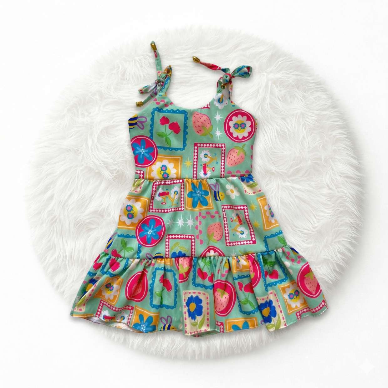 Vestido Morangos Verde